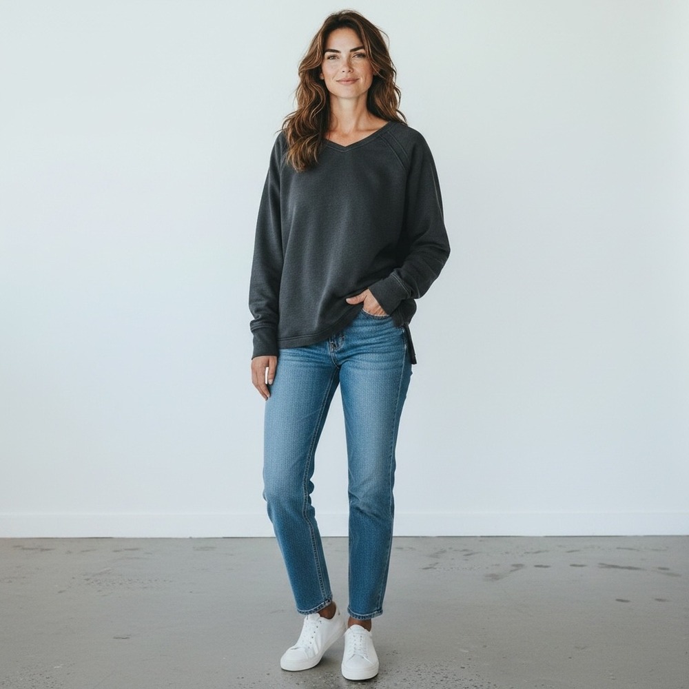 Duluth Trading Co Ooh-La-Loop French Terry Tunic 2X Black Sweatshirt Pockets